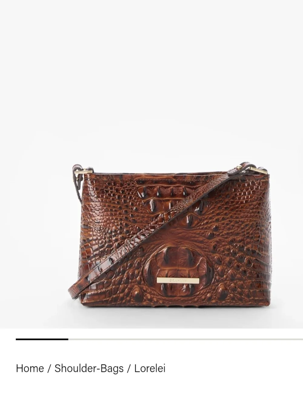 Brahmin Brown Croc-Embossed Convertible Crossbody